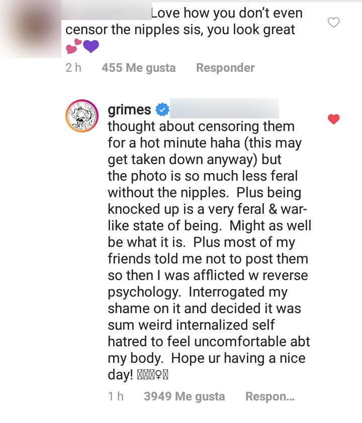 ¿Grimes anuncia su embarazo?; cantante publica foto de su 'pancita' [FOTO]