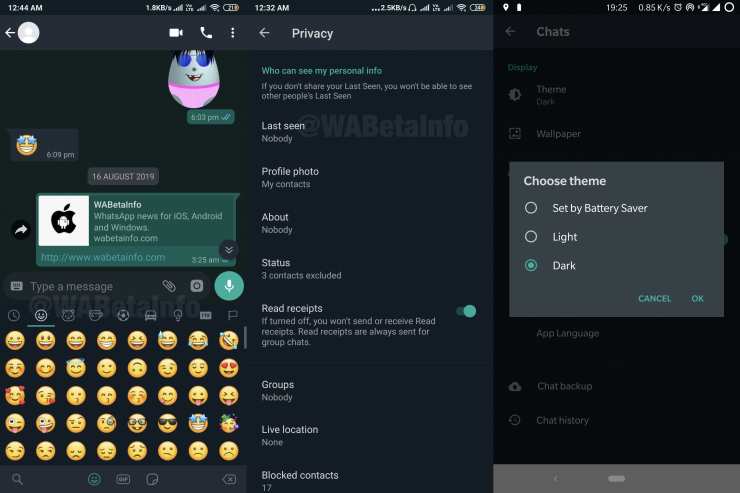 WhatsApp ya está disponible en modo oscuro