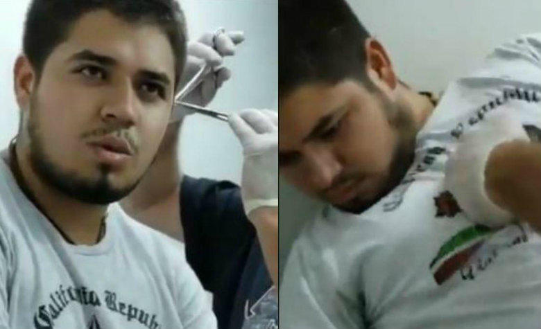 Se desmaya cuando le ponen un piercing en la oreja [VIDEO]