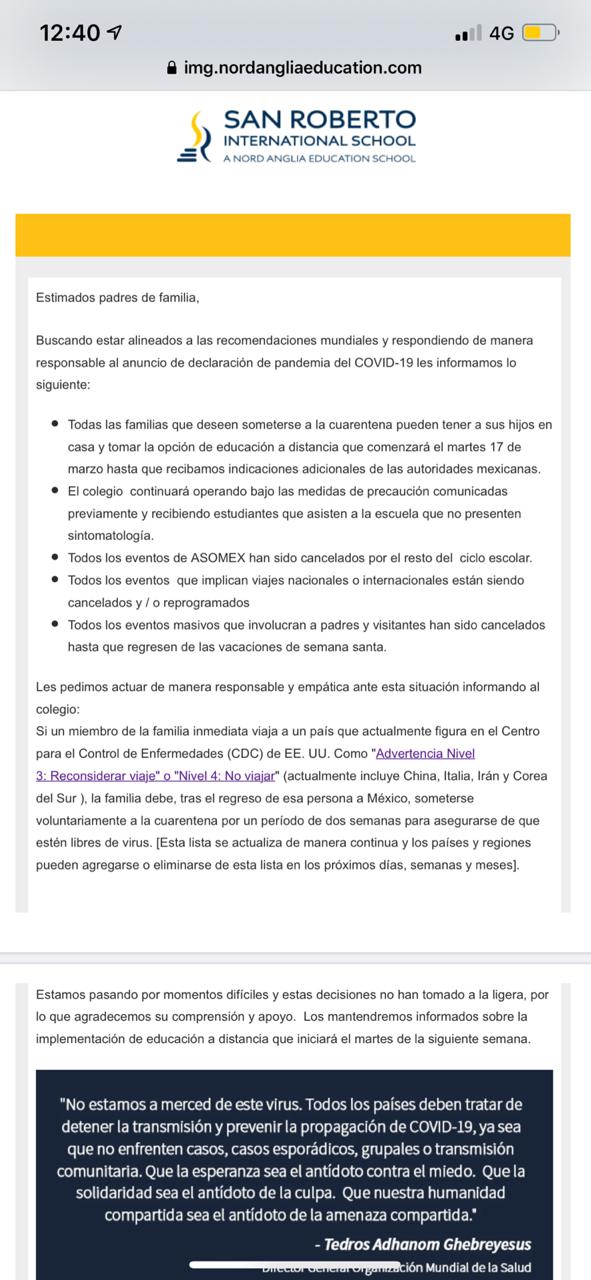 Colegios privados de Nuevo León toman medidas por Covid-19