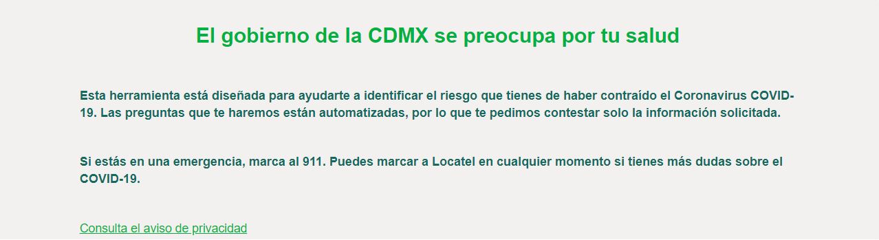 Podrán detectarse posibles casos de COVID-19 en CDMX a través de un test en línea
