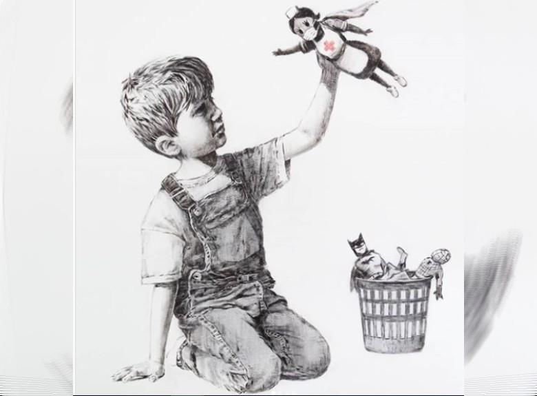 Banksy rinde homenaje a personal médico que lucha contra el COVID-19