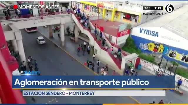 Persisten aglomeraciones en el transporte público durante contingencia