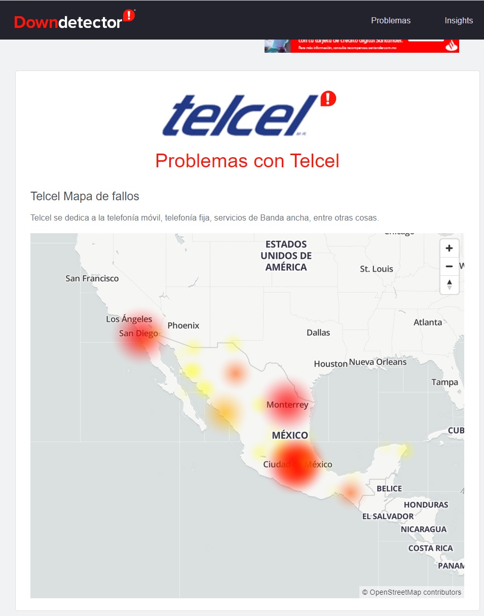 Usuarios de Telcel reportan falla en datos y red telefónica
