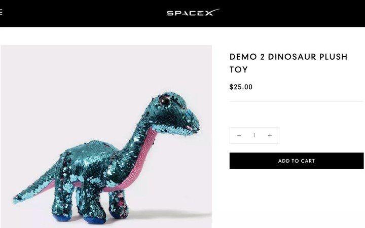 La historia detrás del dinosaurio que viajó en el histórico lanzamiento de SpaceX