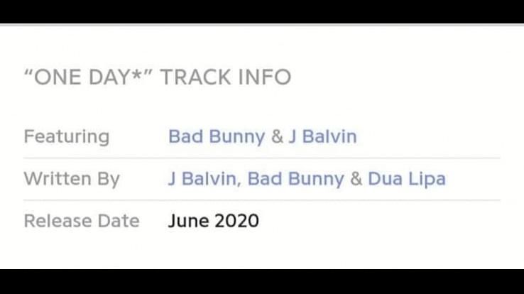 Filtran la canción de Dua Lipa, Bad Bunny y J Balvin ¿Próximo hit?