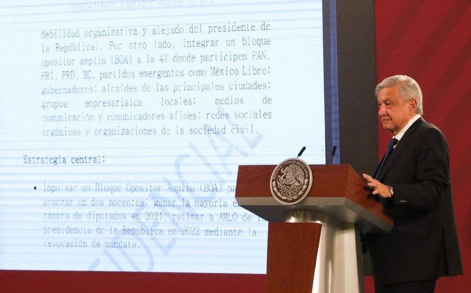 AMLO revela documento de proyecto BOA que busca derrotarlo  