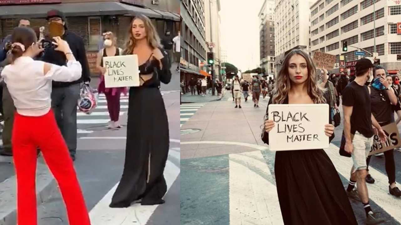 Fuerte polémica desató influencer tras posar para sesión de fotos durante las protestas contra el racismo