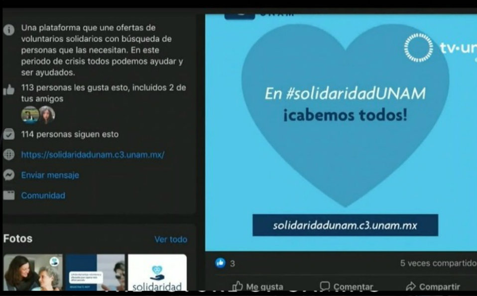 Crean "Solidaridad UNAM" para intercambiar productos y servicios durante COVID-19