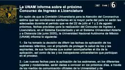 MX.-UNAM diferirá fechas de examen de admisión a licenciatura por COVID-19