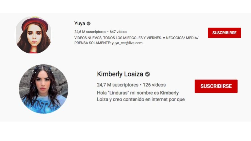 Kimberly Loaiza supera a Yuya en YouTube