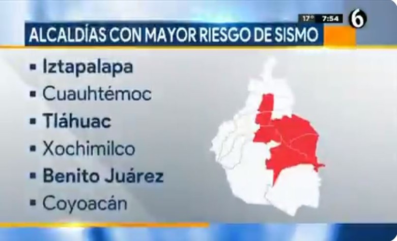 ¡Atención! Estas son las alcaldías con mayor riesgo de sismo  
 