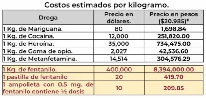 Estas son las rutas que sigue el fentanilo para llegar a México según la Sedena