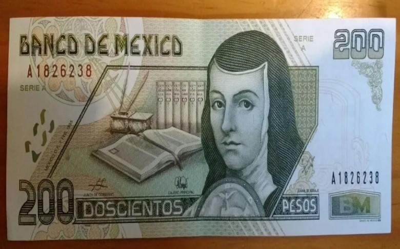 Billete de 200 pesos con Sor Juana se vende hasta en dos mil pesos