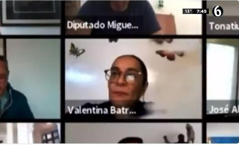 Cachan a diputada de Morena usando una foto fija durante una sesión virtual