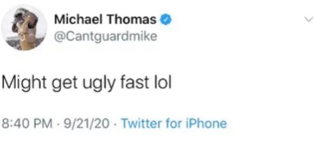 Michael Thomas borra tweet polémico que publicó durante derrota de Santos ante Raiders