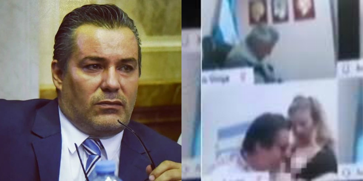 Diputado besa seno de su pareja en plena sesión virtual