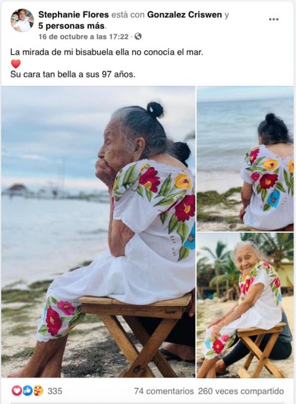 Bisabuelita visita por primera vez el mar y conmueve a las redes sociales