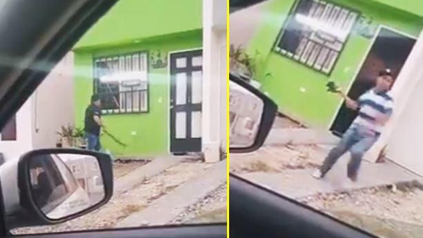 Sujetos protagonizan pelea con machete y molcajete (VIDEO)