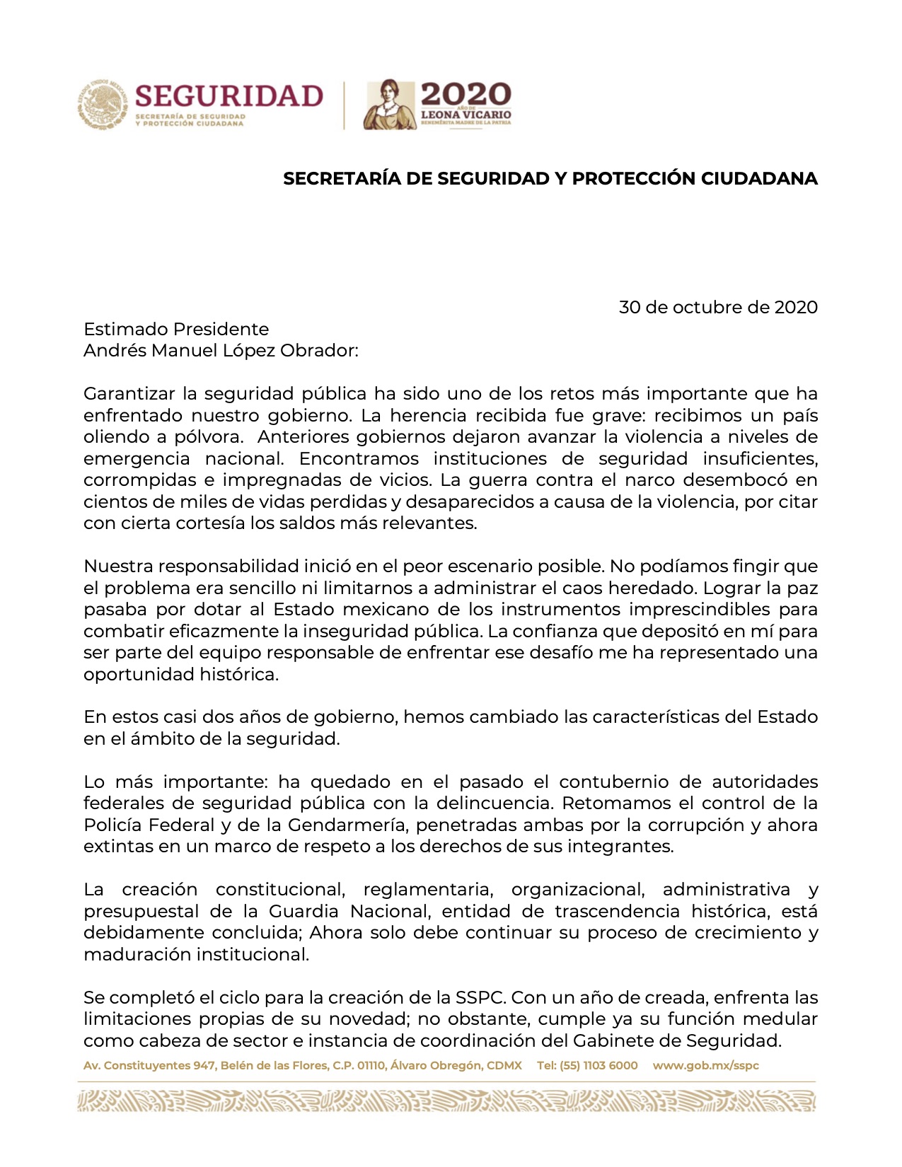 AMLO propone a Rosa Icela Rodríguez como titular para la Secretaría de Seguridad y Protección Ciudadana