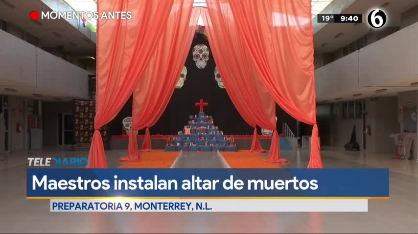 Dedican altar de muertos de la Prepa 9 UANL a familiares de alumnos y maestros 