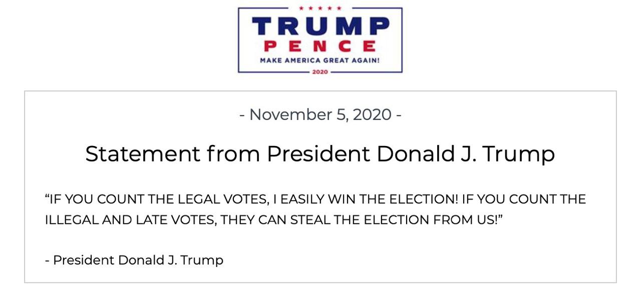 Impugnaremos la elección por fraude electoral y ganaremos: Trump