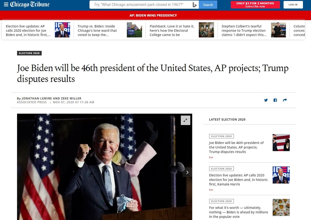 "Biden derrota a Trump", así retratan medios estadounidenses e internacionales triunfo demócrata