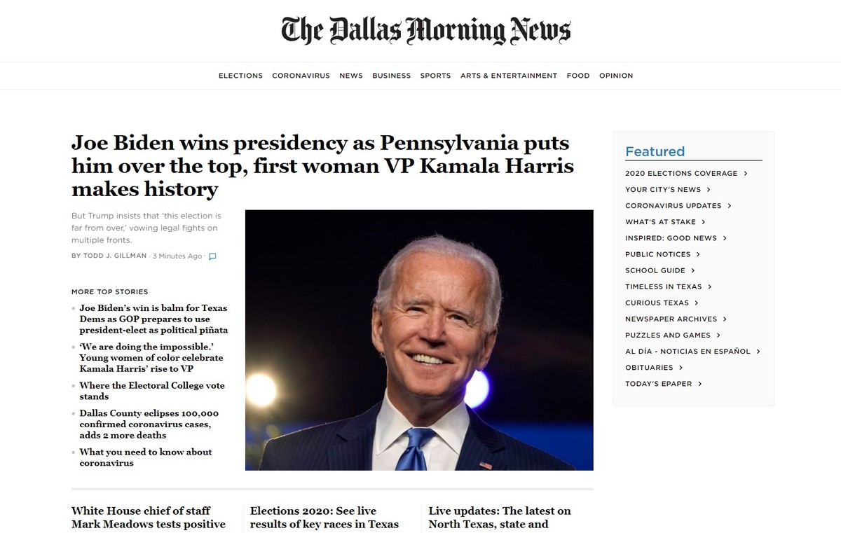 "Biden derrota a Trump", así retratan medios estadounidenses e internacionales triunfo demócrata