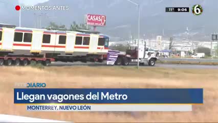 Telediario noticia Llegan a NL otros dos vagones remanufacturados para Línea 3 del Metro  