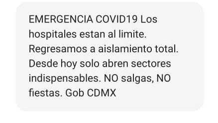 CDMX advierte que hospitales se encuentran al límite por COVID-19 y pide aislamiento total