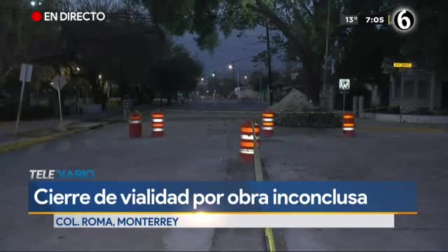 Obra inconclusa provoca cierre vial en la colonia Roma  