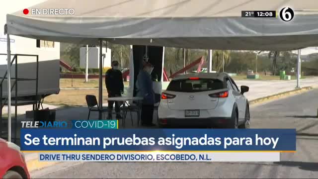 Telediario noticia Se terminan las pruebas para detectar Covid-19 en módulo drive thru de Sendero 