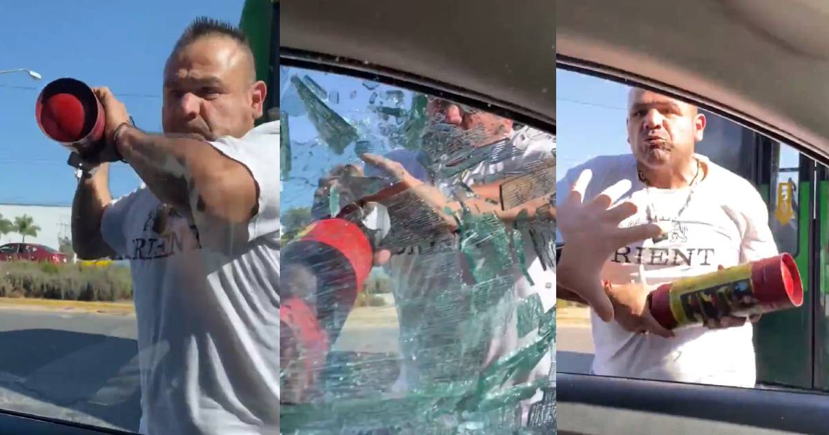 Chofer le da cristalazo a conductor que le reclamó haber tirado basura en la calle 