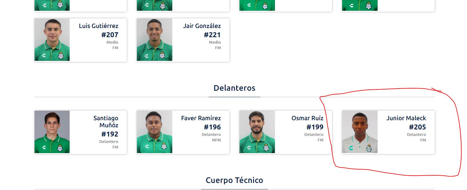 Joao Maleck aparece registrado en la Sub-20 de Santos Laguna