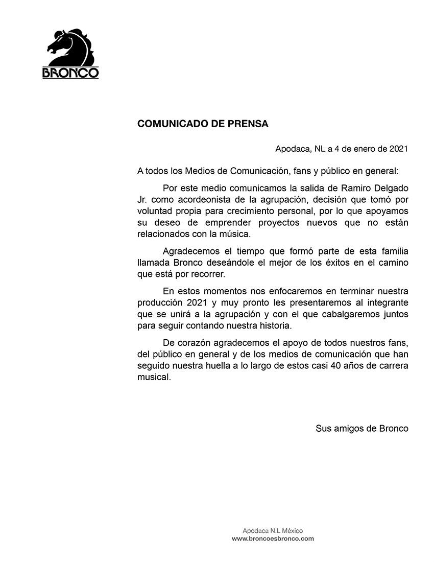 Renuncia Ramiro Delgado Jr. a Bronco por 'crecimiento personal'