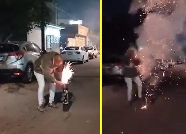“Bazuka” le explota en la cara a un hombre mientras intentaba prenderla