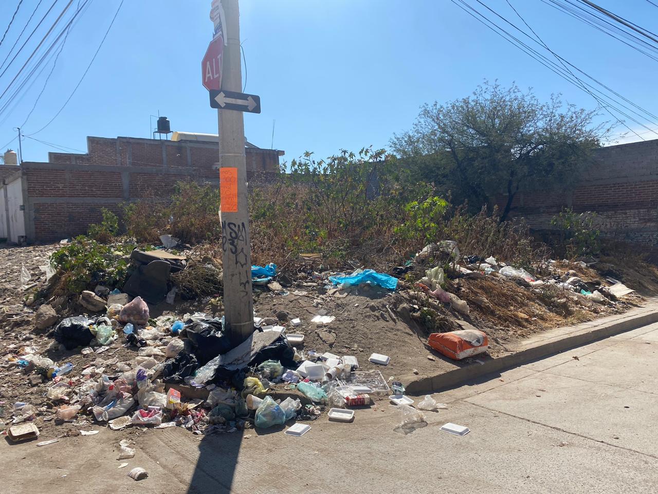 Denuncian vecinos acumulación de basura en Lomas de Medina