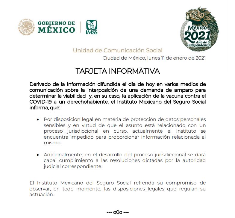 Mujer gana amparo en México para aplicarse vacuna anti COVID-19
