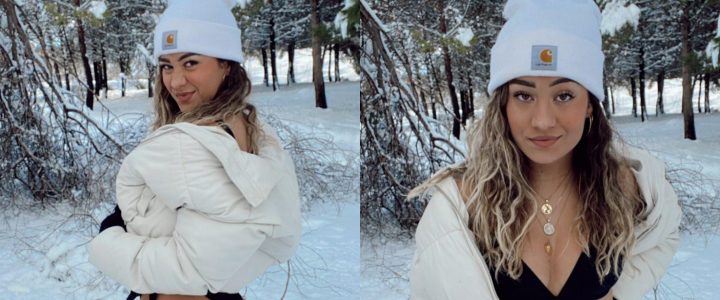 "El frío es mental": Influencer ENCIENDE las redes tras posar en ROPA INTERIOR en la nieve