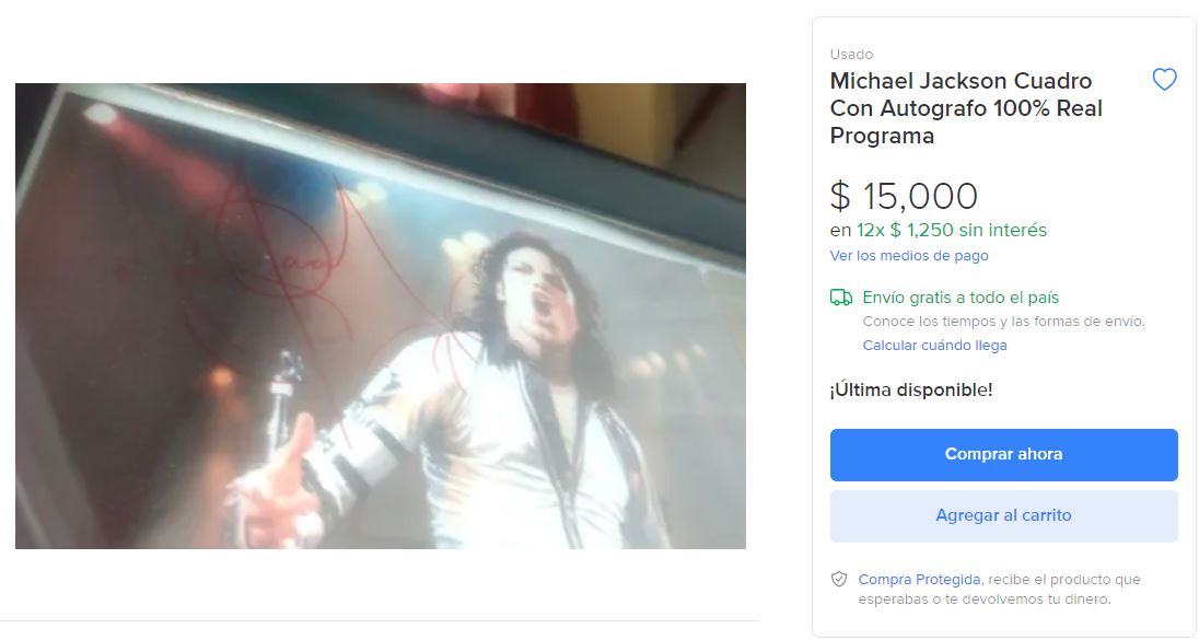 ¿La comprarías? Venden fotografía autografiada por Michael Jackson en 15 mil pesos