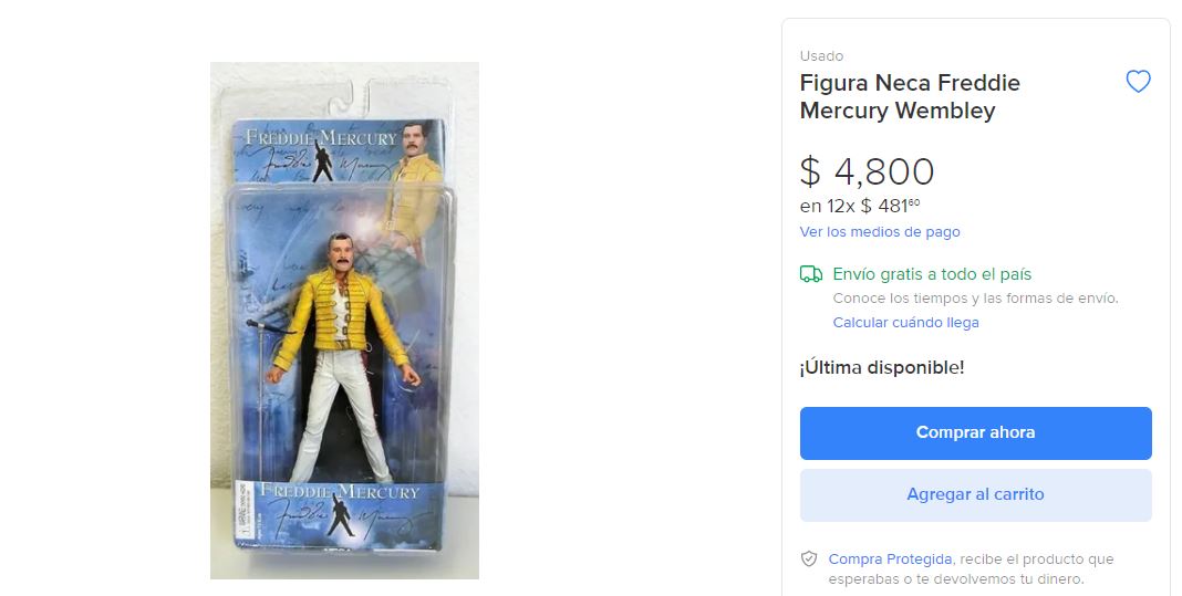 Ofrecen figura de Freddie Mercury en más de 4 mil pesos