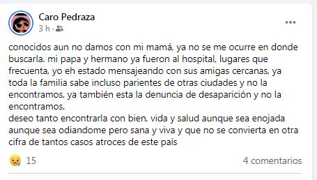 “Deseo tanto encontrarla con bien, aunque sea odiándome”; lagunera sigue sin saber de su madre