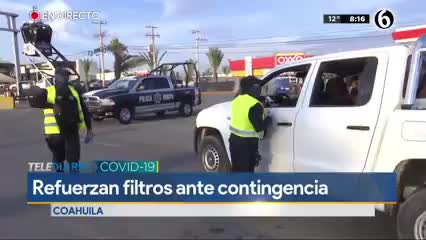 Telediario noticia Refuerzan filtros sanitarios en Saltillo ante probable visita de regios por restricciones 