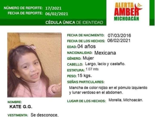 Kate fue arrebatada de los brazos de su padre; familia la busca desesperada
