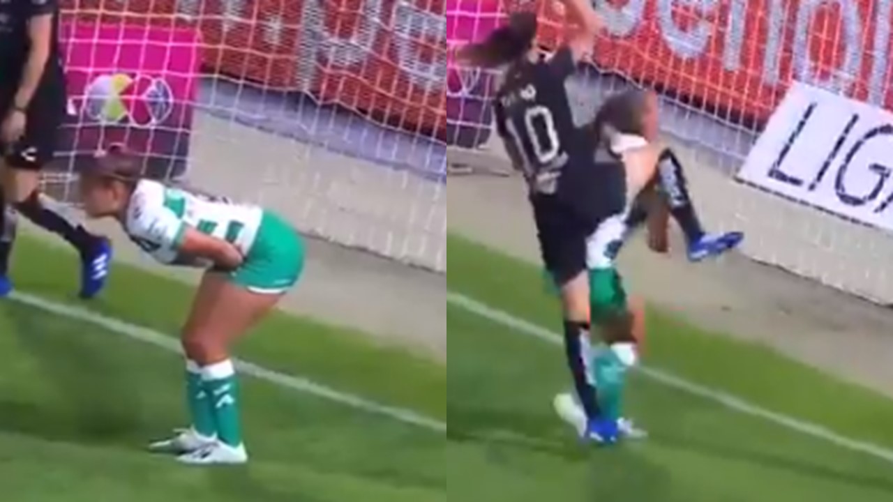 Jugadora de Santos recibe fuerte patada tras gol de las Guerreras [VIDEO]