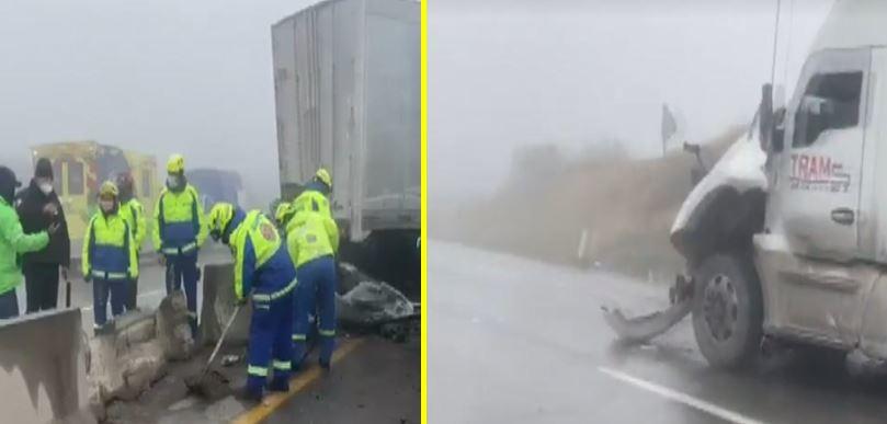 Tras accidente entre vehículos pesados, cierran autopista Monterrey-Saltillo