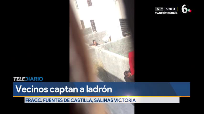 VIDEO: Hombre roba aparato eléctrico, brinca barda y huye en Salinas Victoria 