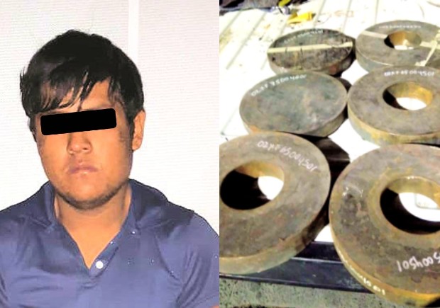 Detienen a un hombre por robar discos de acero en Apodaca