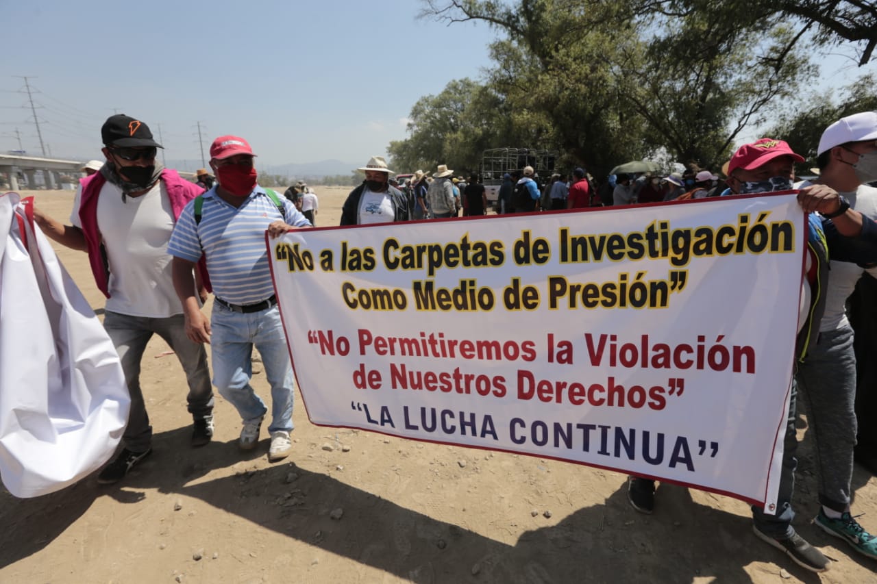 Manifestación desquicia Paseo Tollocan; habitantes de Lerma denuncian despojo de tierras 