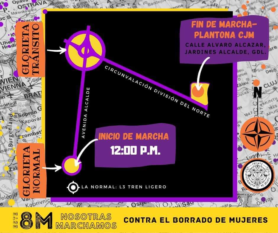 Sigue las actividades del 8M en Guadalajara